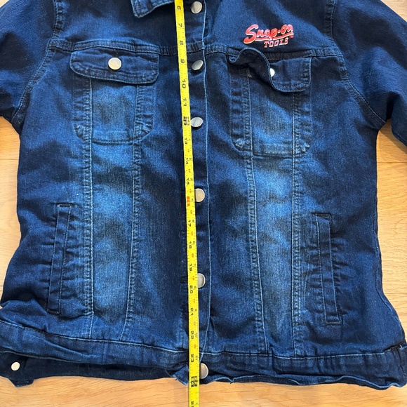 VTG SNAP-ON Tools Denim Jacket Woman's Size Medium Navy Blue Fade Workwe… - Picture 5 of 9